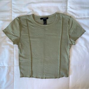 Forever 21 Women's Green Crop-top